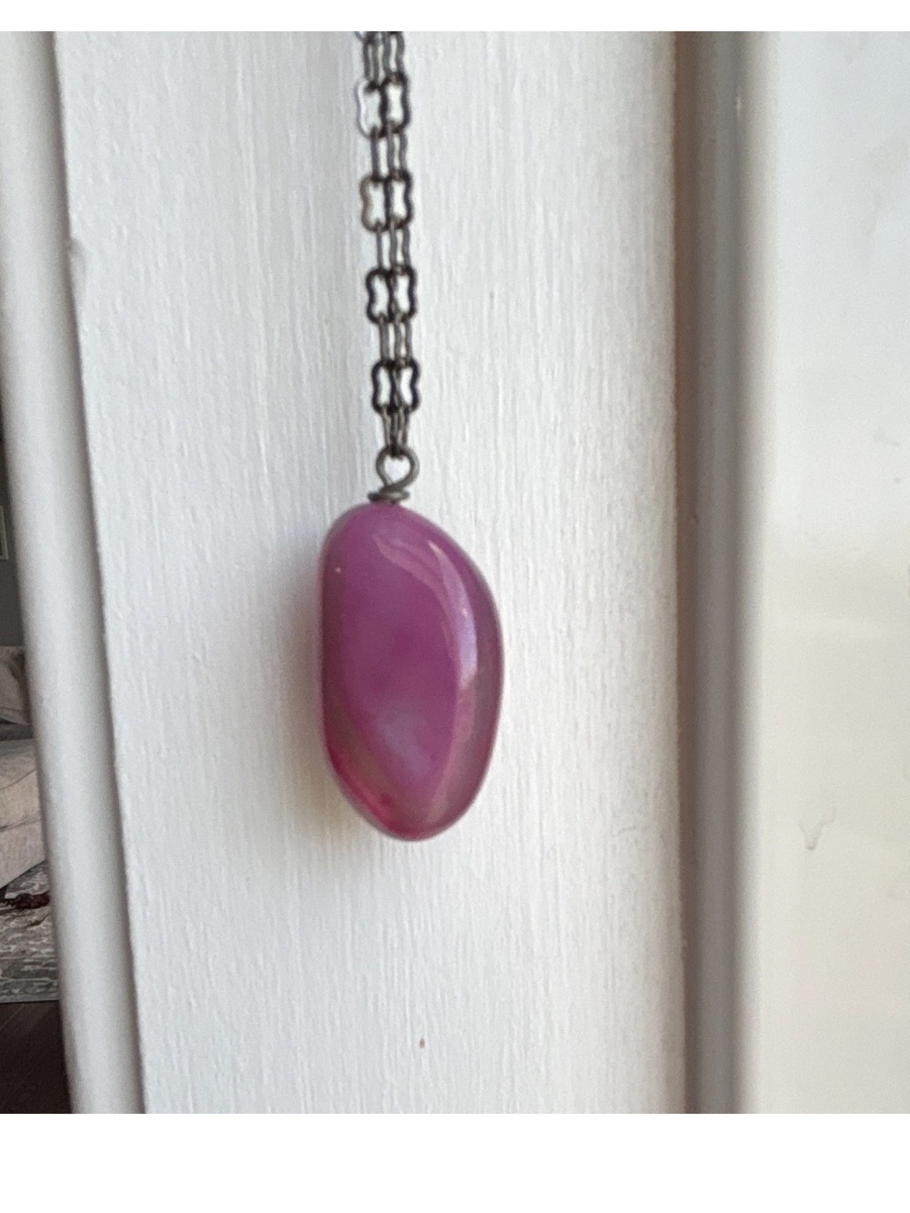 Pink Agate Pendant Necklace - Women's Jewelry